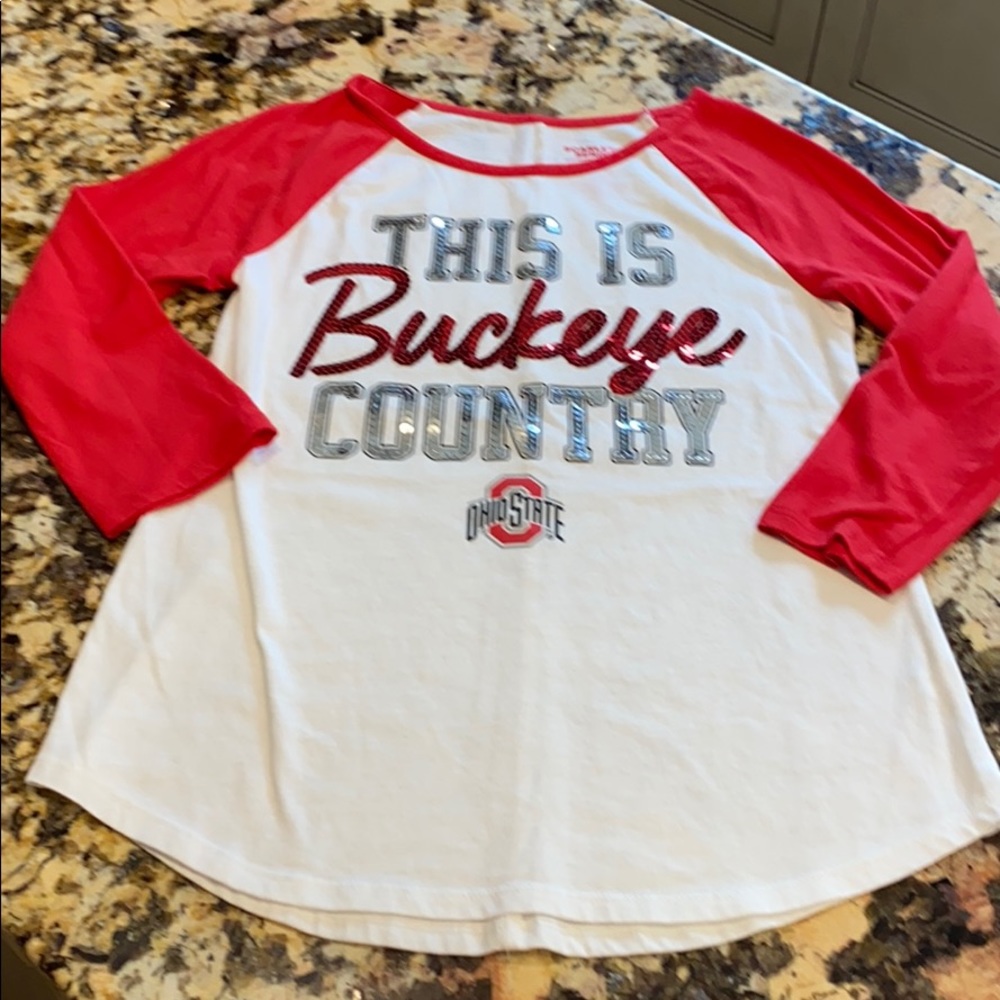 Justice Ohio State 3/4 sleeve tee